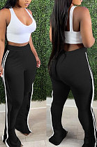 Black Casual Cute Side Strip Elastic Force Pants MD444-5