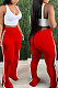 Red Casual Cute Side Strip Elastic Force Pants MD444-4