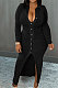 Black Wholesale Velvet Long Sleeve Lapel Neck Single-Breasted Ruffle Shirt Dress MTY6579-1