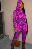 Purple Fashion Casual Print Long Sleeve Hoodie Pencil Pants Reflective Sets TK6200-4