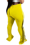 Yellow Casual Cute Side Strip Elastic Force Pants MD444-2