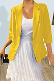 White Pure And Fresh Newest Linen Three Quarter Sleeve Lapel Neck Cardigan Suits Coat QY5085-1