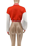 Rose Red Euramerican Women Autumn Winter Printing Long Sleeve Cradigan Fashion Casual Short Jacket WSY5891-8
