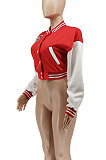 Rose Red Euramerican Women Autumn Winter Printing Long Sleeve Cradigan Fashion Casual Short Jacket WSY5891-8