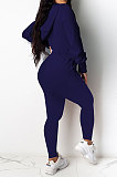 Rose Red Casual Newest Long Sleeve Zip Front Hoodie Pencil Pants Sport Sets DR88126-1