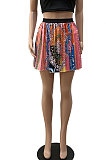 Colorful Women Fashion Printing Ruffle Skirts BM7145-1
