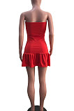 Pink Sexy Backless Solid Bodycon Stralpless Mini Dress SY6235-2