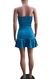 Pink Sexy Backless Solid Bodycon Stralpless Mini Dress SY6235-2