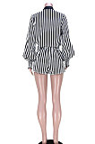 Black Women Stripe Bandage Sexy Long Sleeve Flounce Shorts Skirts Sext GL6513-1