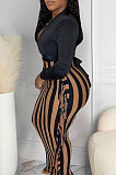 Camel New Casual Long Sleeve Deep V Neck Crop Tops Cute Tassel  Hip Skirts Sets S66316-5