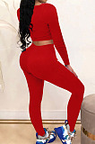 Grey Fashion Stripe Spliced Long Sleeve Square Neck Bodycon Tops Pencli Pants Sets MD383-5