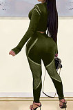 Army Green Fashion Positioning Printing Casual Tight Pants Sets AMN8030-3