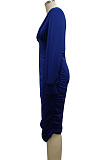 Leopard Printing Fashion New Long Sleeve Deep V Neck Collect Waist Bodycon Dress SMR10587-4