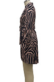 Green Night Club Digital Printing Long Sleeve V Neck Slim Fitting Hip Dress SMR10585-1