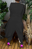 Black Wholesale Pure Color Long Sleeve Deep V Neck Collect Waist Jumpsuits YNS1673-1