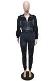 Black High Quality Velvet Batwing Sleeve Zip Crop Tops Trousers Plain Color Sport Sets WY6844-3