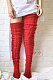 Knitted Thigh Hihg Socks in Red WLW01-5