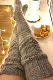 Knitted Thigh Hihg Socks in White WLW01-4