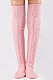 Knitted Thigh Hihg Socks in Pink WLW01-6