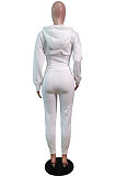 Black Wholesale New Long Sleeve Hoodie Mid Waist Trousers Slim Fitting Plain Color Sets WY6855-2