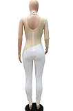White Women Fashion Sexy Casual Perspectivity Skinny Hot Drilling Bodycon Jumpsuits CCY9279-1