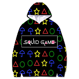 Squid Game Digital Printing Pullover Hooded Fleece Long Sleeve Casual Baseball Uniform Unisex HQS01