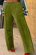 Green Simple Luxe Velvet Pure Color Casual Wide Leg Pants DN8638-5