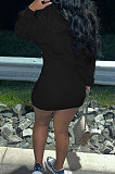 Black Wholesale Cotton Preppy Long Sleeve Hoodie Mini Dress DN8639-3