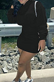Grey Wholesale Cotton Preppy Long Sleeve Hoodie Mini Dress DN8639-1