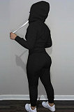 SUPER WHOLESALE | Orange Wholesale Sports Women Long Sleeve Zipper Hoodie Bodycon Pants Solid Color Sets LML273-5