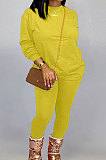 Black Women Long Sleeve Round Collar Pure Color Pants Sets LD86311-3