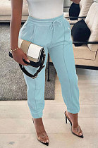 Light Blue Luxe Simple Pu Leather Casual Pencil Pants DN8642-2