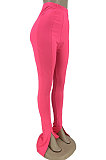 Rose Red New Pure Color High Waist Flare Pants DN8640-1