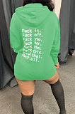 Mint Green New Preppy Letter Printed Long Sleeve Casual Hoodie Tops SDE20134-2