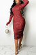 Wine Red Sexy Euramerican Backless Sequins Bodycon Hip High Waist Midi Dress KA7213-2