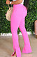Pink Simple New Pure Color Hole Hem Slit Bodycon Pants YMT6238-3