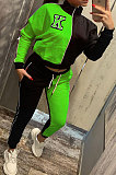 Pink Casual Women's Letter Color Matching Long Sleeve Jogger Sports Sets HHM6531-1
