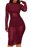 Black Euramerican Club Lady Mesh Spaghetti Tank Shorts Round Collar Pullover Ruffle Mini Dress Three Pieces WMZ2482-1