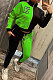 Neon Green Casual Women's Letter Color Matching Long Sleeve Jogger Sports Sets HHM6531-2