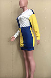 Blue Preppy Women's Matching Color Slim Fitting Mini Dress ORY5212-1