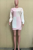 Pink Preppy Women's Matching Color Slim Fitting Mini Dress ORY5212-2