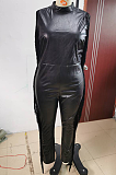 Pu Material Size Tasselled Bodycon Jumpsuit