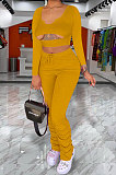 Black Women Long Sleeve Sexy Low Collar Dew Waist Shirred Detail Hollow Out Pants Sets ED1094 -1