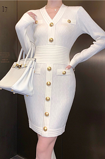 Knitted High Quality Back Zip Up Mini Dress