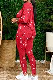 Red Fashion Christmas Printed Long Sleeve T-Shirts Skinny Pants The Home Suit LY054-1