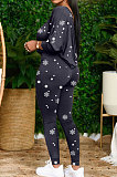 Red Fashion Christmas Printed Long Sleeve T-Shirts Skinny Pants The Home Suit LY054-1