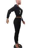Khaki Casual Preppy Velvet Long Sleeve Single-Breasted Jacket Jogger Pants Baseballs Suit TK6206-1