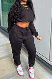 Grey Casual Preppy Long Sleeve V Neck Bandage Tops Jogger Pants Solid Color Suit SYY8072-1