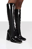 Pu Thigh High Boots in Green