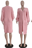 Apricot Fashion New Pure Color Sweater Cardigan Long Coat TRS1185-3